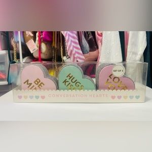 Glitter Conversation Hearts Desk Décor Set of 3
